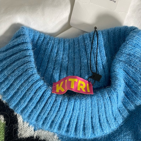 PHEOBE Blue Painted Floral Sweater - Picture 3 of 4